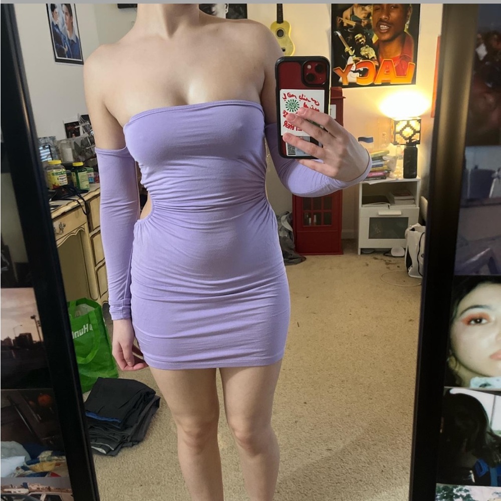 purple mini dress